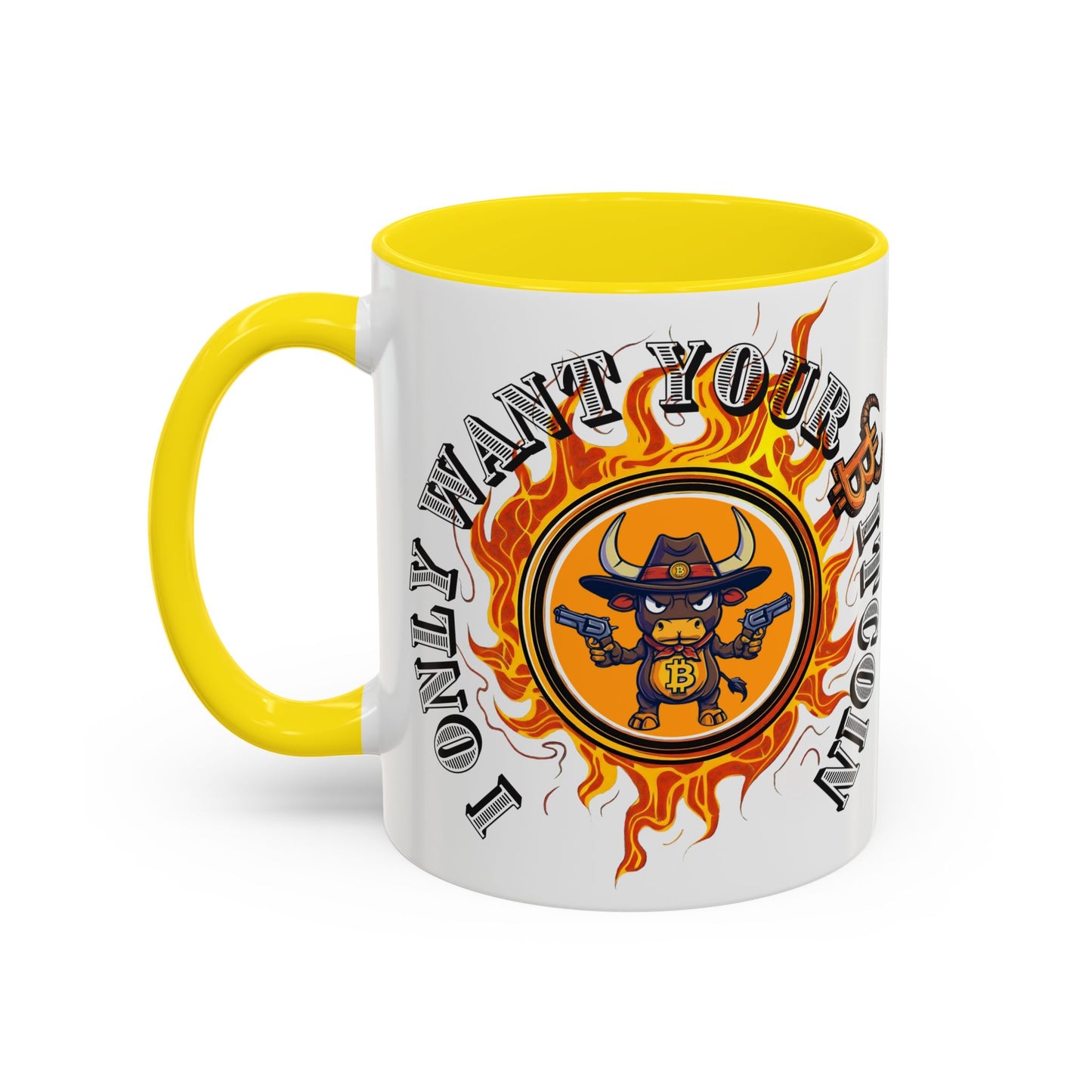Bitcoin Bull Accent Coffee Mug - Perfect Gift for Crypto Lovers, Unique Mug for Bitcoin Enthusiasts, Cool Coffee Cup for Home or Office