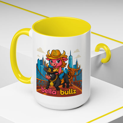 Crypto Women Accent Coffee Mug - Fun Animal Design, Bitcoin Home Decor for Coffee Lovers