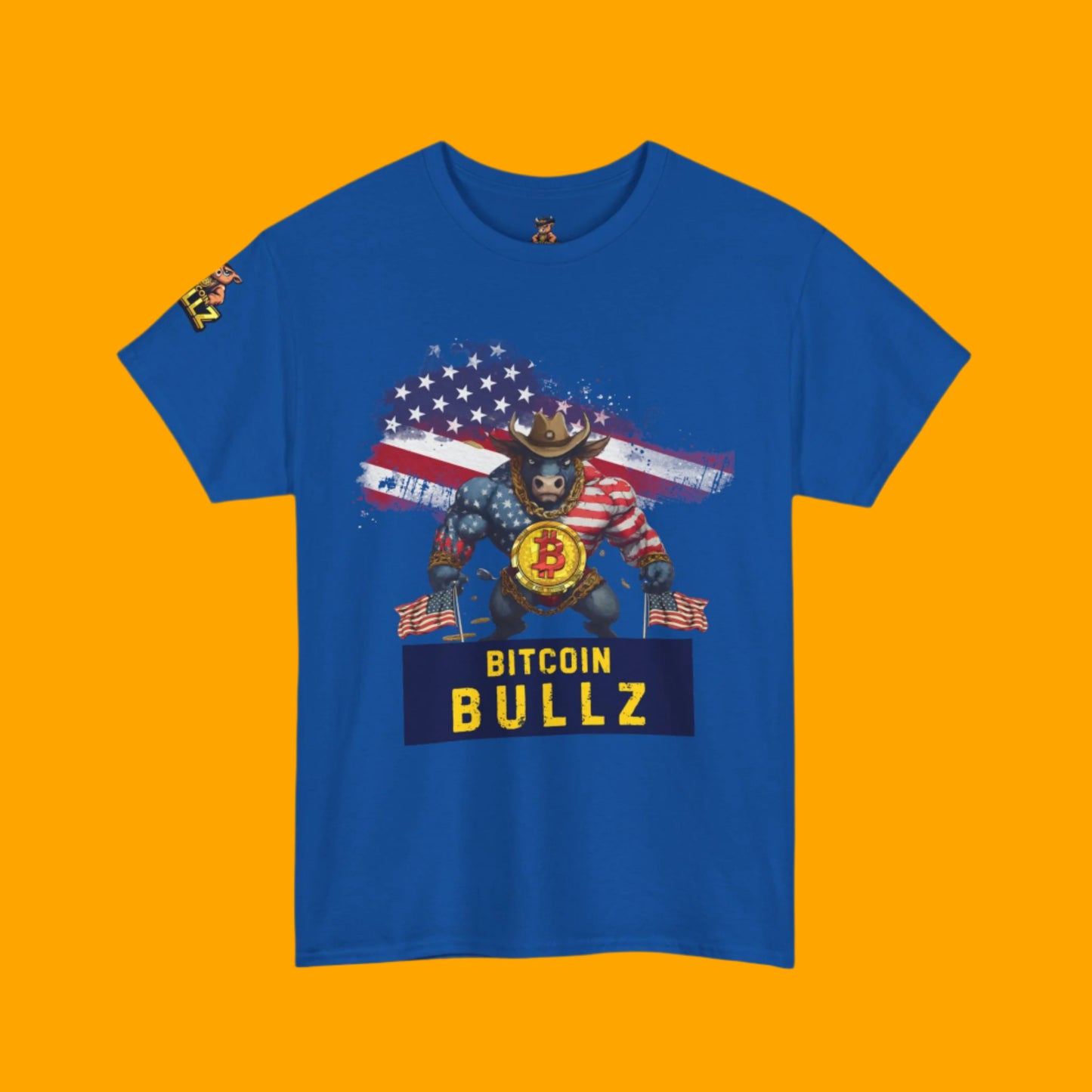 🚀 Bitcoin Bullz™ Viral  Patriotic Crypto Tee Independence Day – Bold USA Graphic for HODLers & Freedom Riders Limited Design (Only 500!)