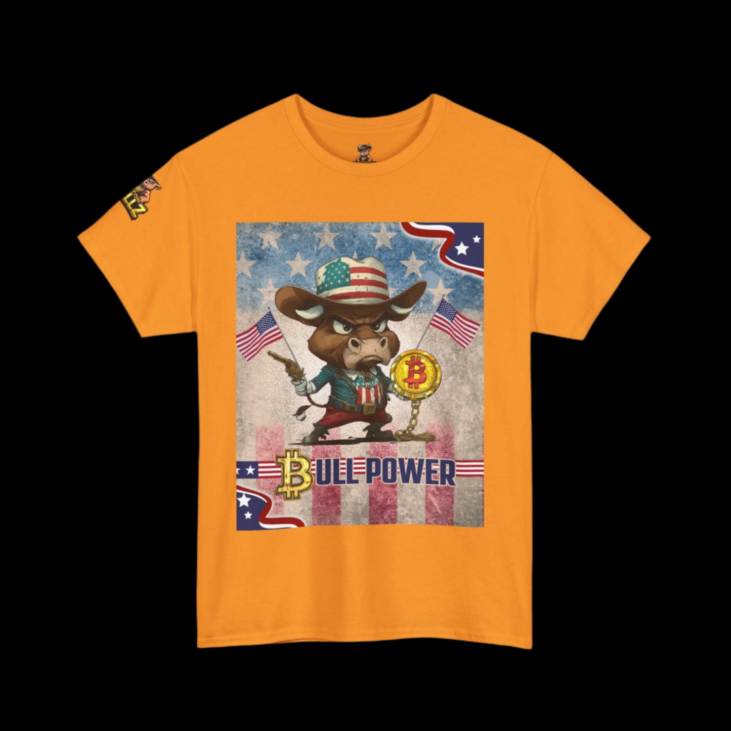 Bitcoin Bullz™ Graphic Athleisure Patriot Tee – Lightweight Crypto Streetwear for Viral HODL Crew Crypto Bitcoin Passion
