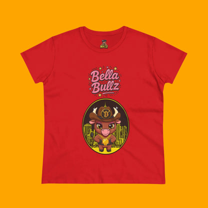 Cute Graphic Tee, Bella Bitcoin Bullz T-Shirt, Crypto Animal Quality T-Shirt, Exclusive Design, Gift for Her, Fun