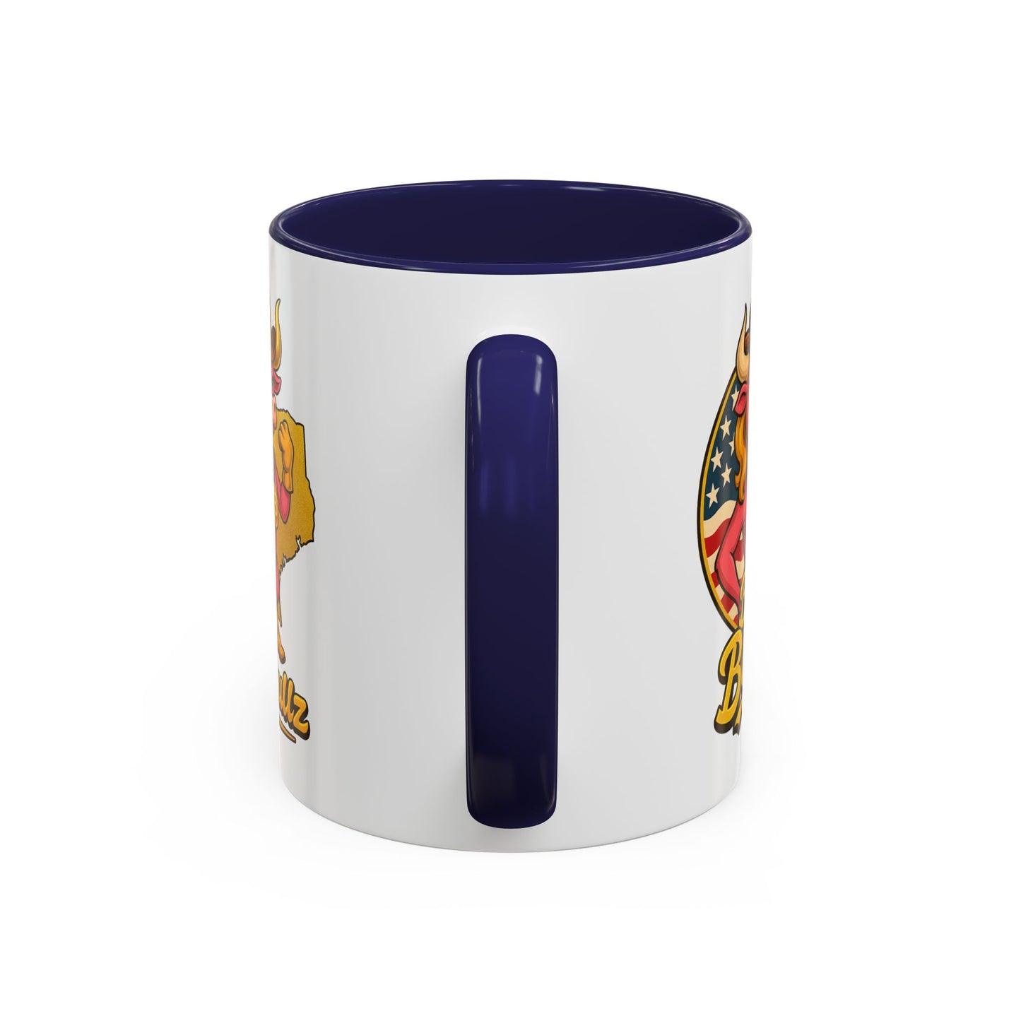 Crypto Lovers Accent Coffee Mug with Bella Bullz Design | Unique Gift for Cowgirls, American Pride Mug, BBQ Gatherings, Home Decor