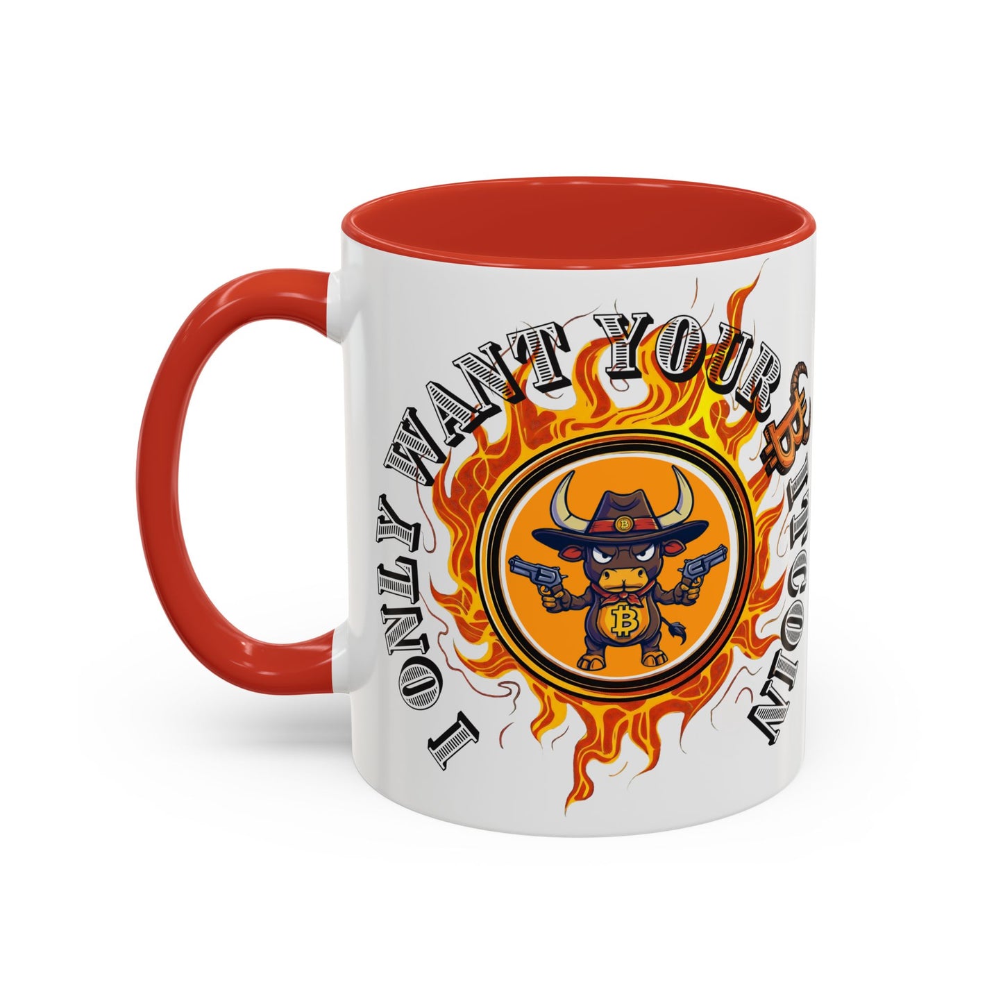Bitcoin Bull Accent Coffee Mug - Perfect Gift for Crypto Lovers, Unique Mug for Bitcoin Enthusiasts, Cool Coffee Cup for Home or Office