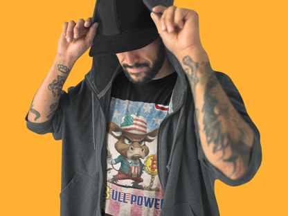 Bitcoin Bullz™ Limited Patriotic Crypto Tee – Bold American Streetwear for True Bitcoin Believers (Only 500 Available!)