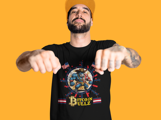 Bitcoin Bullz™ Limited Patriotic Crypto Tee – Bold American Streetwear 4th of July Freedom Clothing True Bitcoin Believers (Only 500 Available!)
