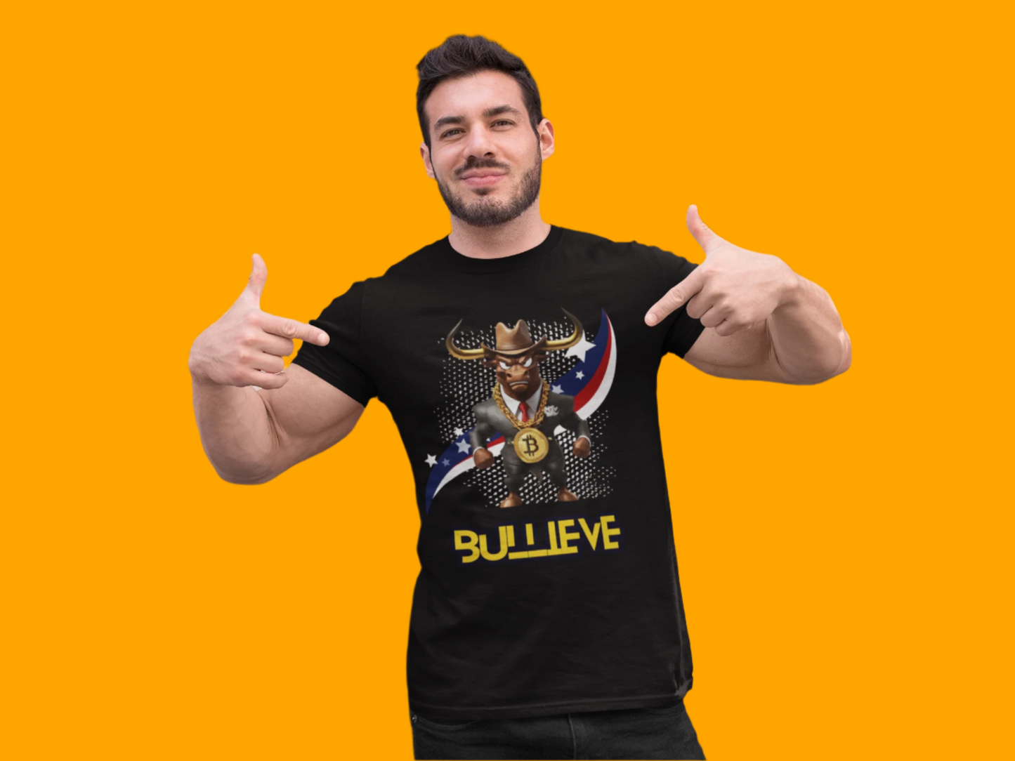 🔥 Bitcoin Bullz™ Patriotic Crypto Street Tee – Bold USA Design for Bitcoin Bulls & Independence Lovers, July 4th Fashion
