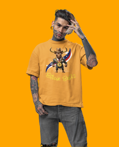 🔥 Bitcoin Bullz™ Patriotic Crypto Street Tee – Bold USA Design for Bitcoin Bulls & Independence Lovers 🔥
