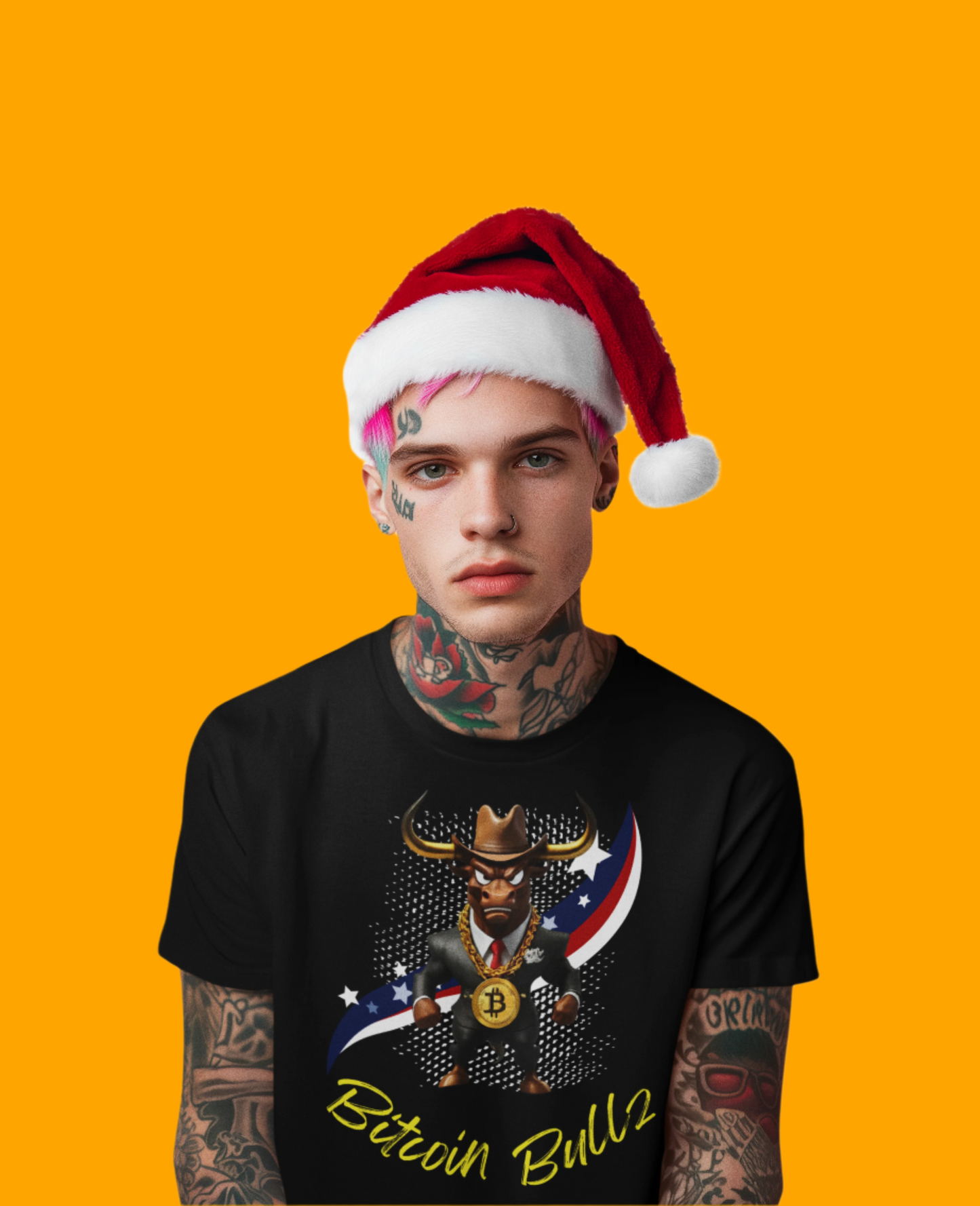 🔥 Bitcoin Bullz™ Patriotic Crypto Street Tee – Bold USA Design for Bitcoin Bulls & Independence Lovers 🔥