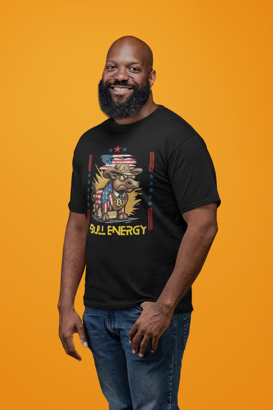 🔥 Bitcoin Bullz™ Patriotic Crypto Street Tee – Cartoon Style Bull Expression Bold USA Design for Bitcoin Bulls & Independence Lovers 🔥