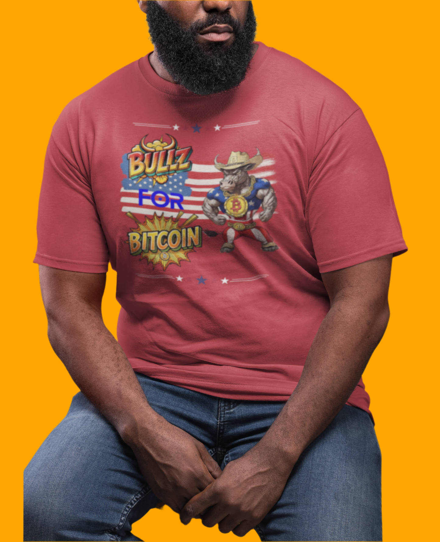 🔥 Bitcoin Bullz™ Patriotic Crypto Street Tee – Bold USA Design for Bitcoin Bulls & Independence Lovers Mens Stylish T-Shirt 🔥