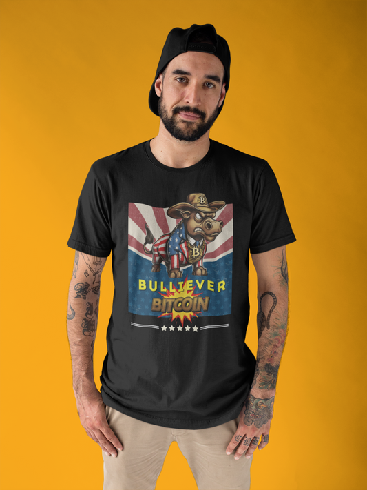 🔥 Bitcoin Bullz™ Patriotic Crypto Street Tee – Bold USA Design for Bitcoin "Bullievers" & Independence July4th Lovers 🔥