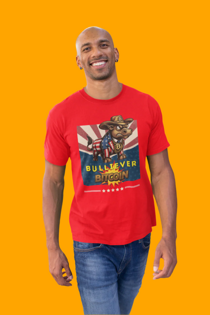 🔥 Bitcoin Bullz™ Patriotic Crypto Street Tee – Bold USA Design for Bitcoin "Bullievers" & Independence July4th Lovers 🔥