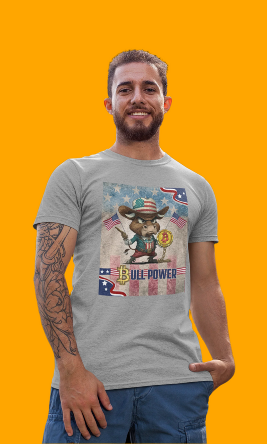 Bitcoin Bullz™ Graphic Athleisure Patriot Tee – Lightweight Crypto Streetwear for Viral HODL Crew Crypto Bitcoin Passion