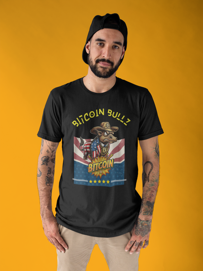 🔥 Bitcoin Bullz™ Limited Patriotic Crypto Tee – Bold American Streetwear for True Bitcoin Believers (Only 500 Available!) 🔥