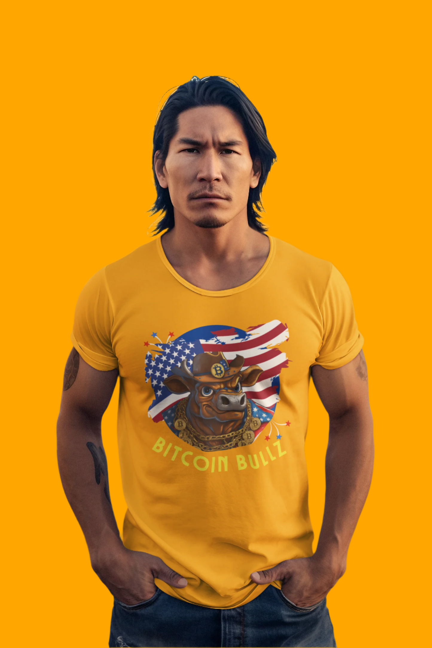 🔥 Bitcoin Bullz™ Limited Patriotic Crypto Tee – Bold American Streetwear for True Bitcoin Believers (Only 500 Available!) 🔥