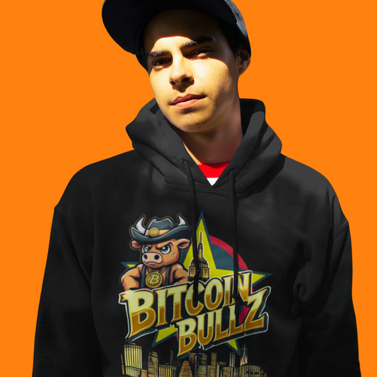 Men's Bitcoin Bullz Hoodie Lightweight Comic Book NYC streetwear Viral Style for Bitcoin Cowboys Urban Summer wear