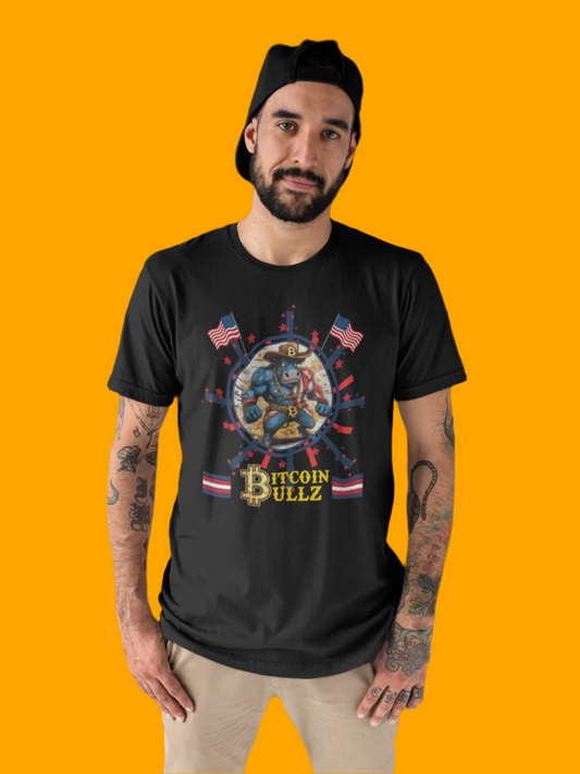 🔥  Bitcoin Bullz™ All-American Limited Edition Tee – Crypto Lovers, Bold Patriotic Streetwear for Independent Spirits (Only 500 Made!) 🔥