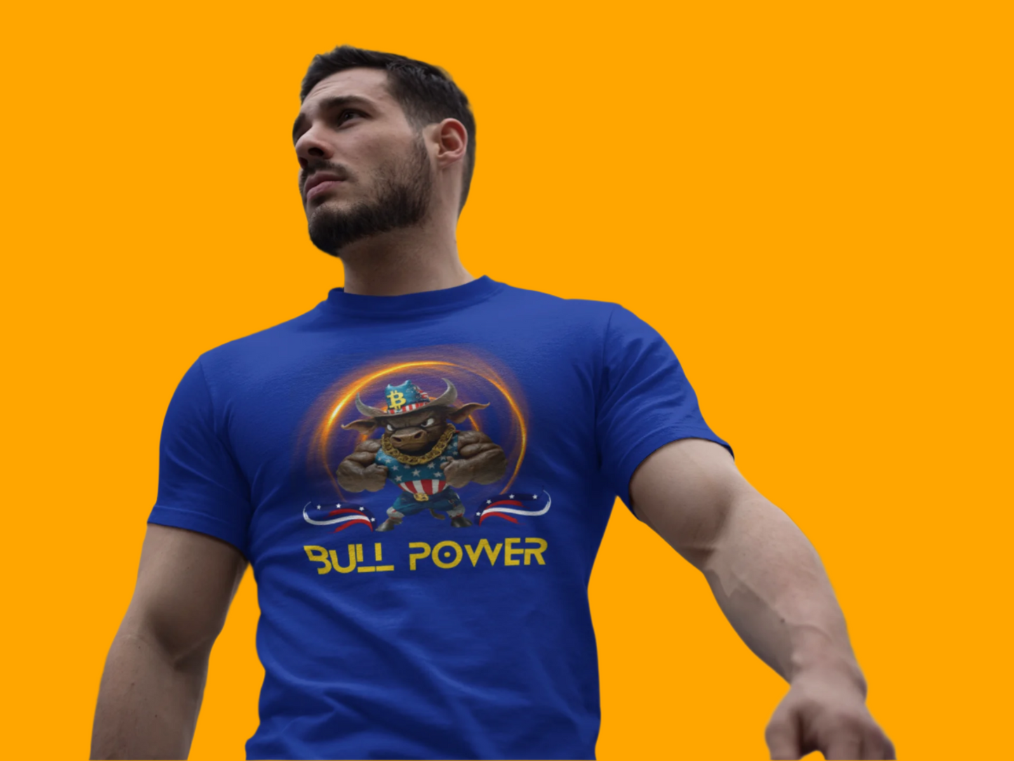 Bitcoin Bullz™ Crypto Freedom Tee – Patriot Style Meets Outdoor Streetwear Independence Day Crypto Bulls