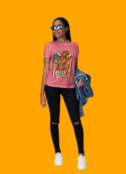 Bella Bullz Texas Cowboy Style for Crypto Women Limited Design Fashion Tee