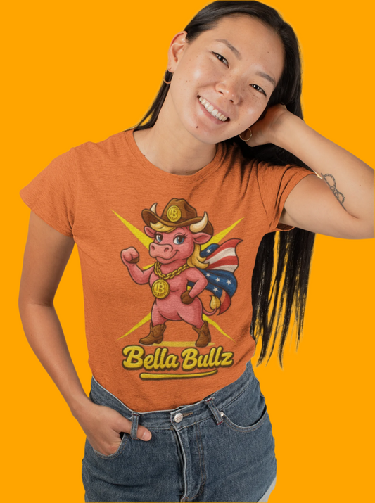 Cowgirl Crypto Tee, Women's Bitcoin Shirt, Bella Bullz Graphic Tee, Crypto Bull Top, Gift for Crypto Lovers