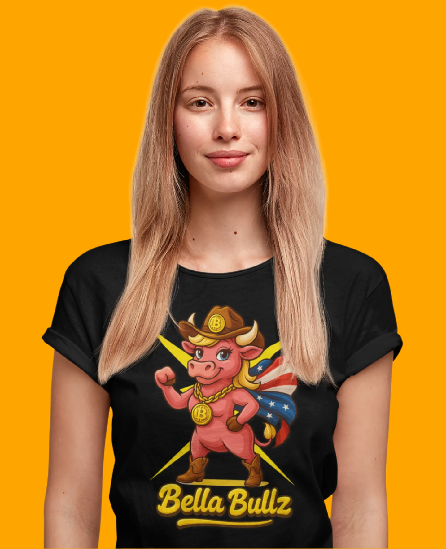 Cowgirl Crypto Tee, Women's Bitcoin Shirt, Bella Bullz Graphic Tee, Crypto Bull Top, Gift for Crypto Lovers