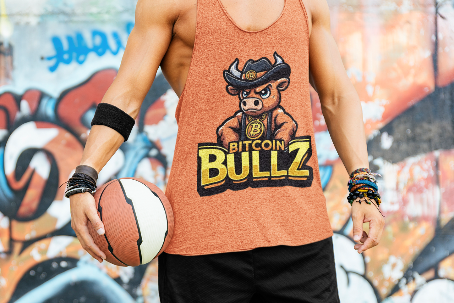 Bitcoin Bullz Garment-Dyed Tank Top | Crypto Lover Gift | Men's Summer Wear | Graphic Tee for Festivals, Beach, Gym