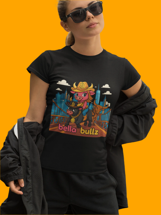 Cute Graphic Tee, Bella Bullz T-Shirt, Fun Cotton Top, Animal Lover Gift, Casual Graphic Shirt, Birthday Gift for Her