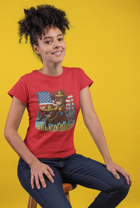Patriotic Women's T-Shirt, Bella Bullz Tee, Crypto Quality Tee, Casual Summer Wear, Crypto Independence