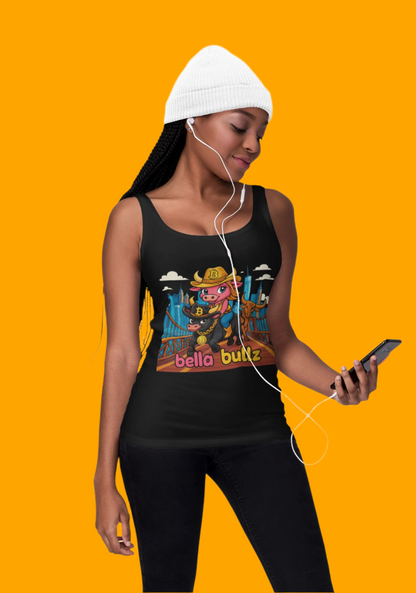 Crypto Cowgirl  Graphic Unisex Tank Top - Summer Tee, Bitcoin Beachwear, Limited Edition Unique Design