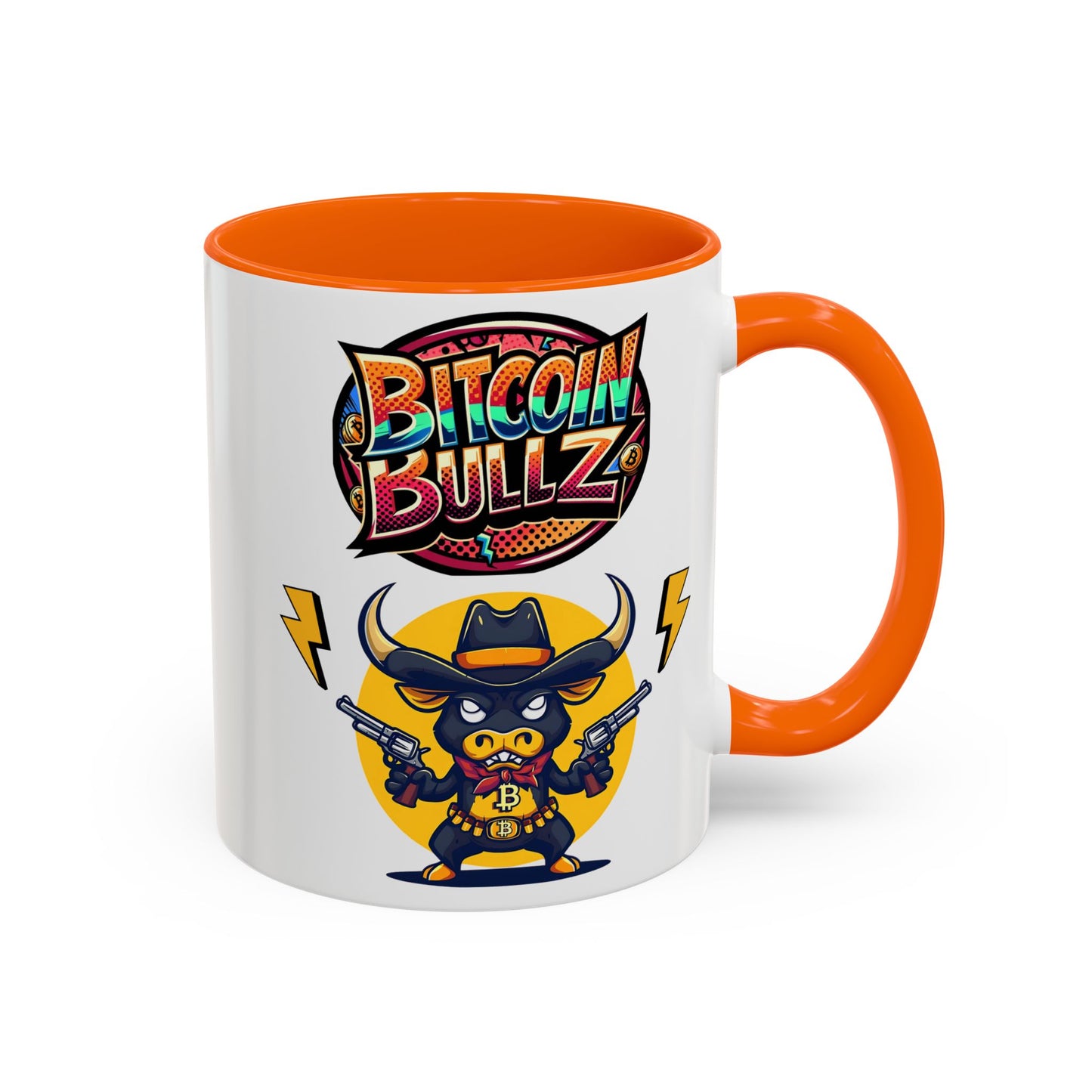 Bitcoin Bull Accent Coffee Mug - Perfect Gift for Crypto Lovers, Unique Mug for Bitcoin Enthusiasts, Cool Coffee Cup for Home or Office