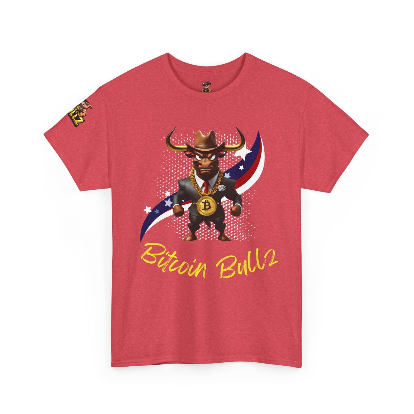 🔥 Bitcoin Bullz™ Patriotic Crypto Street Tee – Bold USA Design for Bitcoin Bulls & Independence Lovers 🔥
