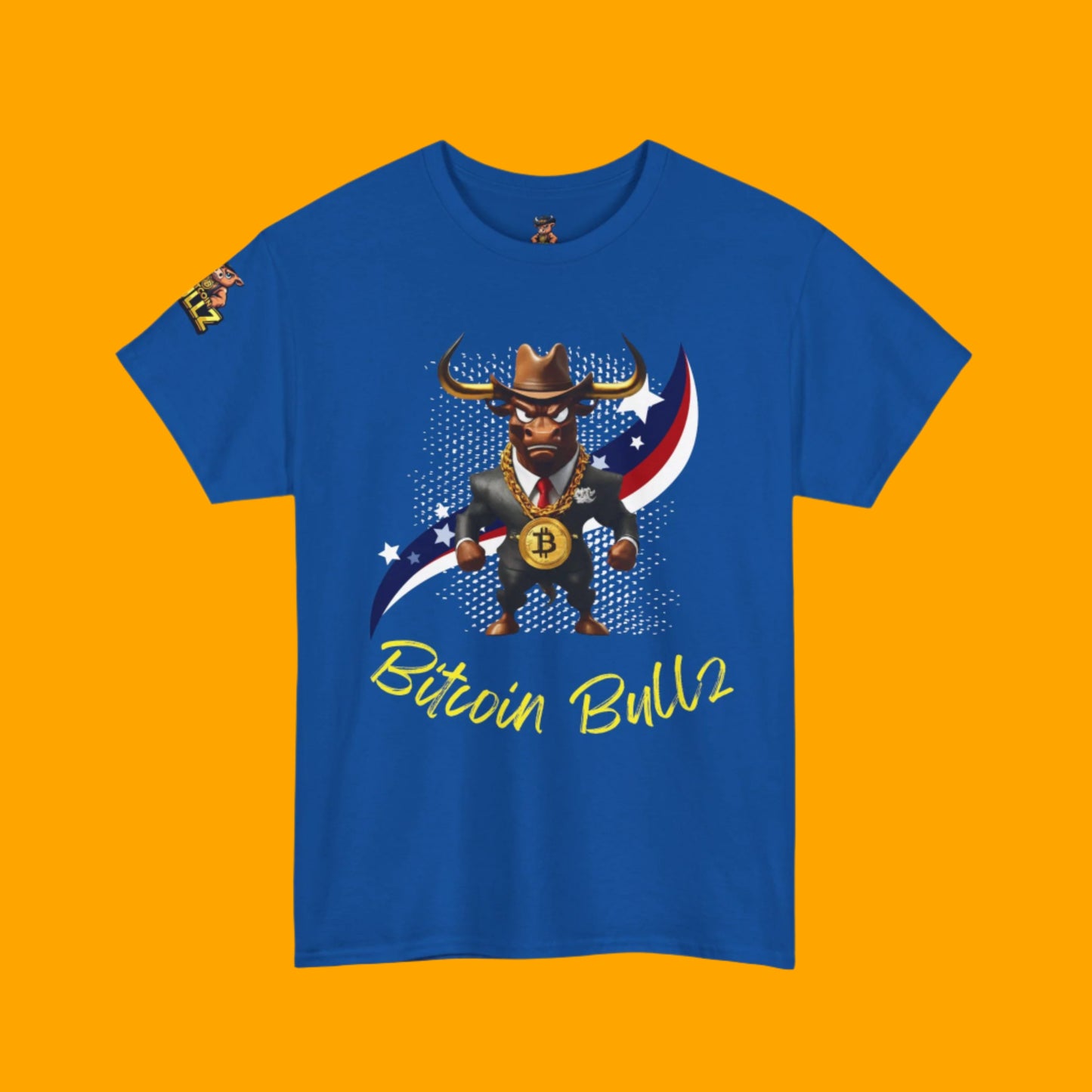 🔥 Bitcoin Bullz™ Patriotic Crypto Street Tee – Bold USA Design for Bitcoin Bulls & Independence Lovers 🔥