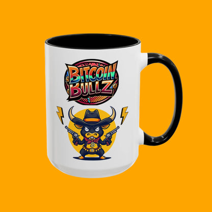 Bitcoin Bull Accent Coffee Mug - Perfect Gift for Crypto Lovers, Unique Mug for Bitcoin Enthusiasts, Cool Coffee Cup for Home or Office