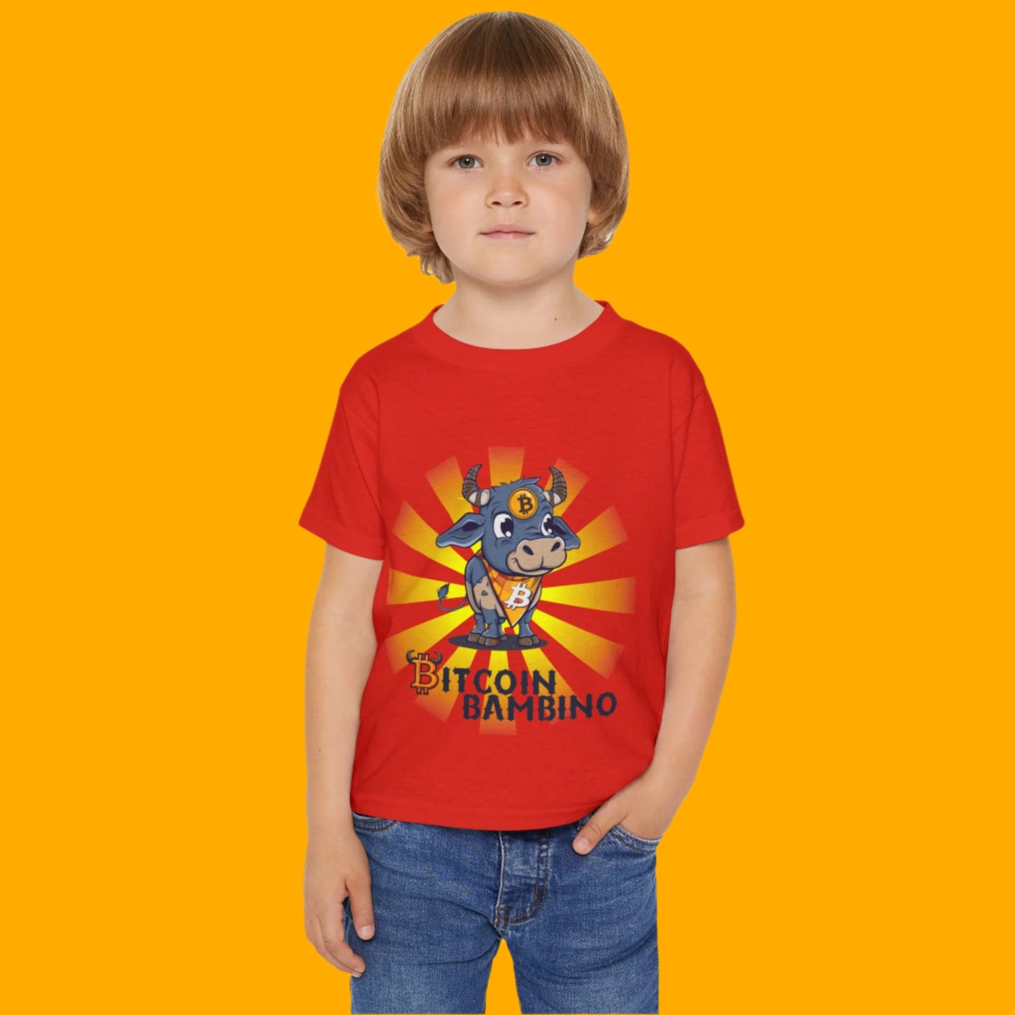 Bitcoin Bambino Toddler T-Shirt, Cute Crypto Shirt, Kids Bitcoin Tee, Bitcoin Gift for Toddlers, Cryptocurrency Apparel