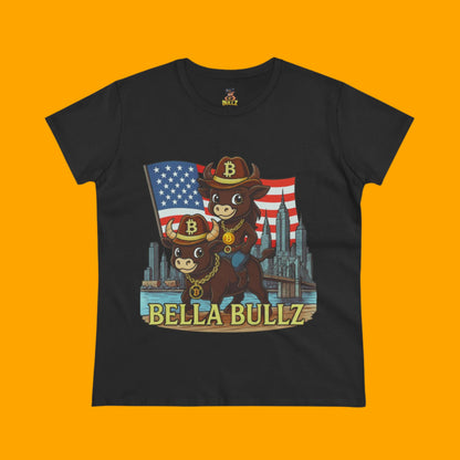 Patriotic Women's T-Shirt, Bella Bullz Tee, Crypto Quality Tee, Casual Summer Wear, Crypto Independence