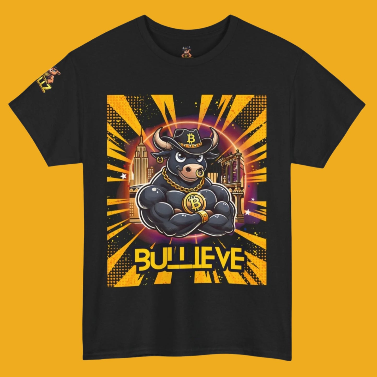 🔥 Bitcoin Bullz™ Brooklyn New York Crypto Street Tee – Bold Design for Bitcoin Bulls & Independence Lovers Limited Edition 500 Pieces Only 🔥
