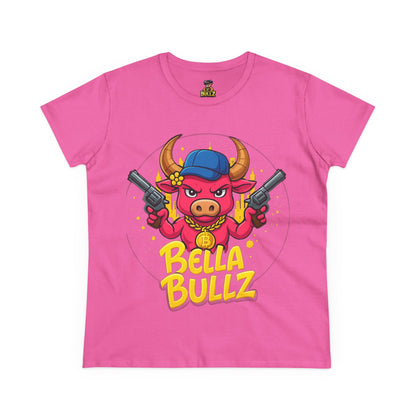 Bella Bullz Graphic Tee, Fun Women's T-Shirt, Casual Streetwear, Gift for Her, Summer Style, Cute Graphic Top