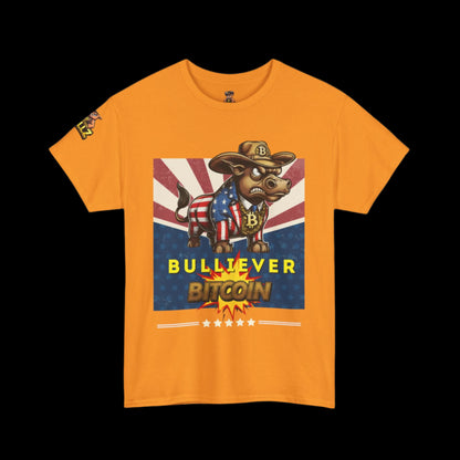 🔥 Bitcoin Bullz™ Patriotic Crypto Street Tee – Bold USA Design for Bitcoin "Bullievers" & Independence July4th Lovers 🔥