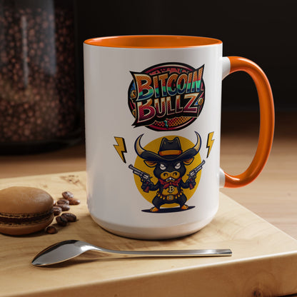 Bitcoin Bull Accent Coffee Mug - Perfect Gift for Crypto Lovers, Unique Mug for Bitcoin Enthusiasts, Cool Coffee Cup for Home or Office