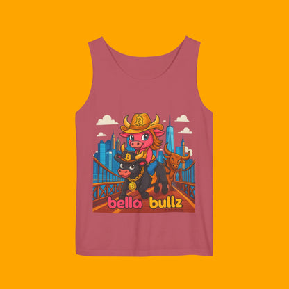 Crypto Cowgirl  Graphic Unisex Tank Top - Summer Tee, Bitcoin Beachwear, Limited Edition Unique Design
