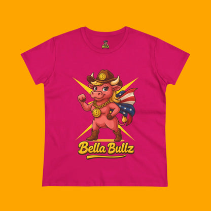 Cowgirl Crypto Tee, Women's Bitcoin Shirt, Bella Bullz Graphic Tee, Crypto Bull Top, Gift for Crypto Lovers