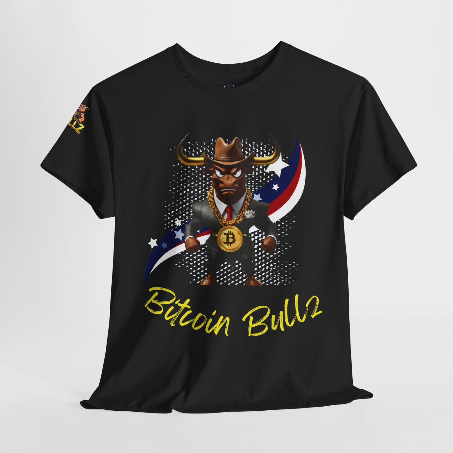 🔥 Bitcoin Bullz™ Patriotic Crypto Street Tee – Bold USA Design for Bitcoin Bulls & Independence Lovers 🔥