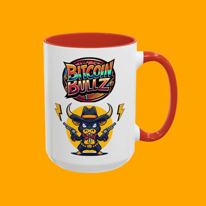 Bitcoin Bull Accent Coffee Mug - Perfect Gift for Crypto Lovers, Unique Mug for Bitcoin Enthusiasts, Cool Coffee Cup for Home or Office