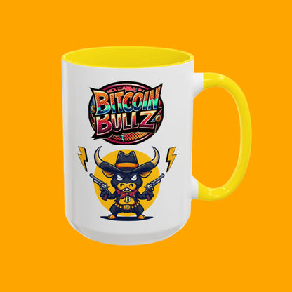 Bitcoin Bull Accent Coffee Mug - Perfect Gift for Crypto Lovers, Unique Mug for Bitcoin Enthusiasts, Cool Coffee Cup for Home or Office