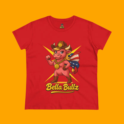 Cowgirl Crypto Tee, Women's Bitcoin Shirt, Bella Bullz Graphic Tee, Crypto Bull Top, Gift for Crypto Lovers
