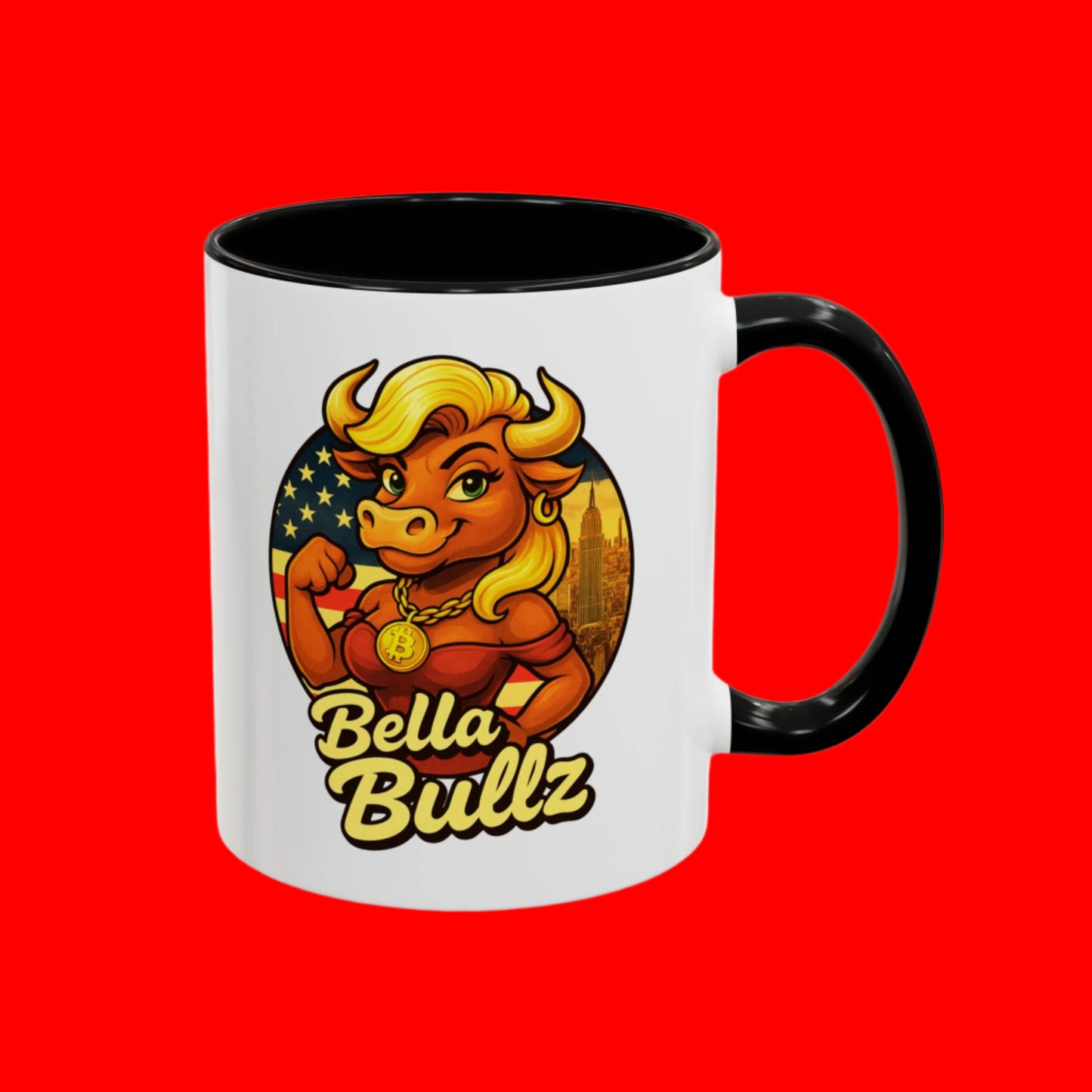 Bella Bullz Accent Coffee Mug - Fun Animal Mug for Crypto Lovers, Unique Gift Idea Limited Edition MugsOffice Coffee Cup