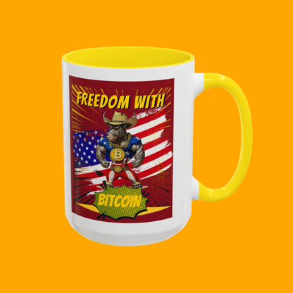 🐂 Bitcoin Bullz™ Dual-Sided Power Mug – Limited Drop for Crypto-Driven Coffee Lovers Bitcoin Freedom Theme Independence Day