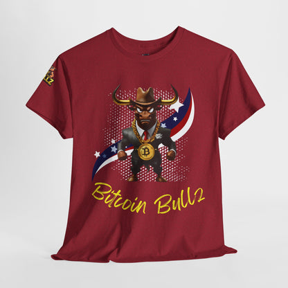 🔥 Bitcoin Bullz™ Patriotic Crypto Street Tee – Bold USA Design for Bitcoin Bulls & Independence Lovers 🔥